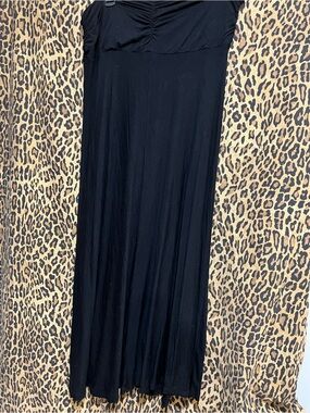 Beige by eci Black Maxi Skirt with Ruched Waist